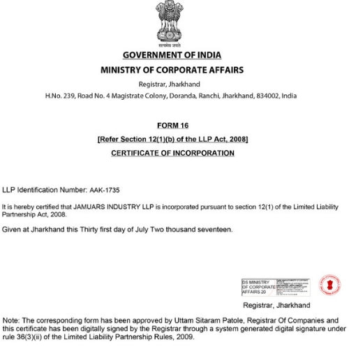 MCA Certificate