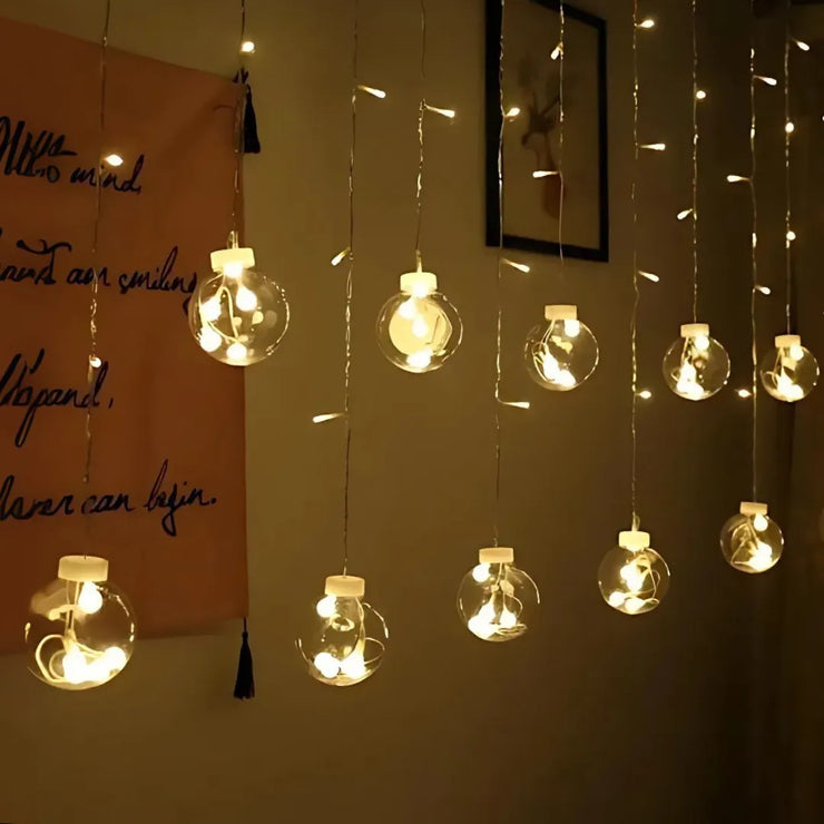 Wish Ball Curtain Lights | 12 Wish Balls | Warm White LED