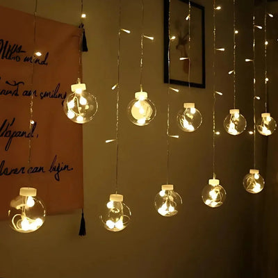 Wish Ball Curtain Lights | 12 Wish Balls | Warm White LED