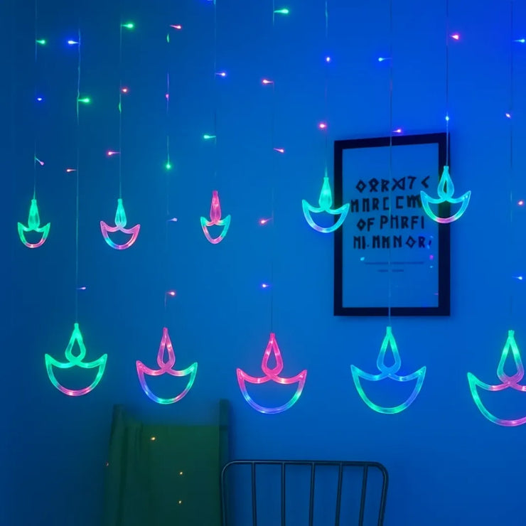 Diya Curtain Lights | Multi