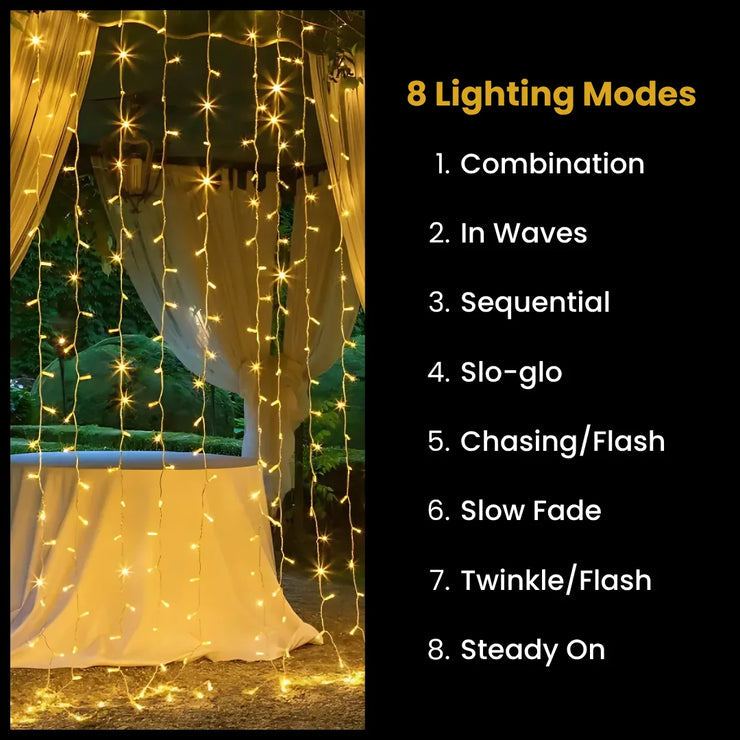Curtain LED Lights | Warm White | Diwali Decoration