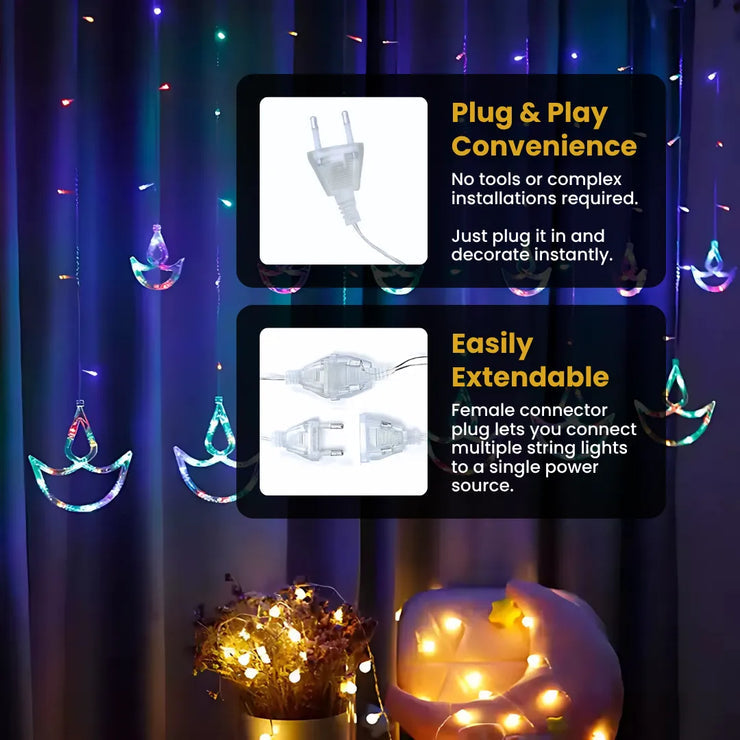 Diya Curtain Lights | Multi