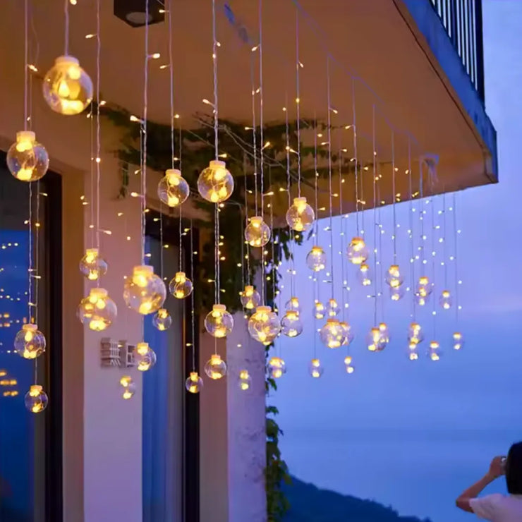 Wish Ball Curtain Lights | 12 Wish Balls | Warm White LED