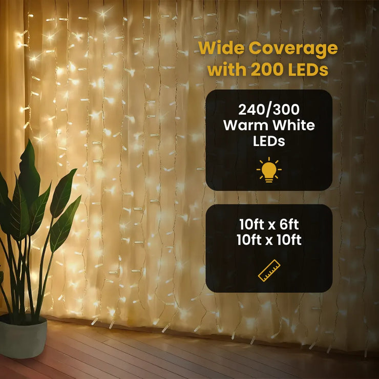 Curtain LED Lights | Warm White | Diwali Decoration