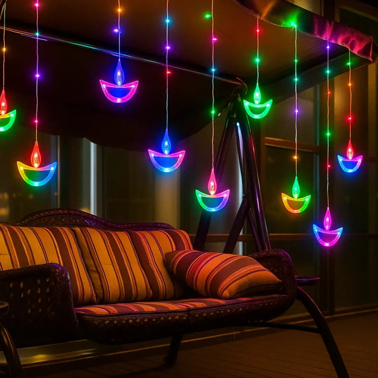 Diya Curtain Lights | Multi