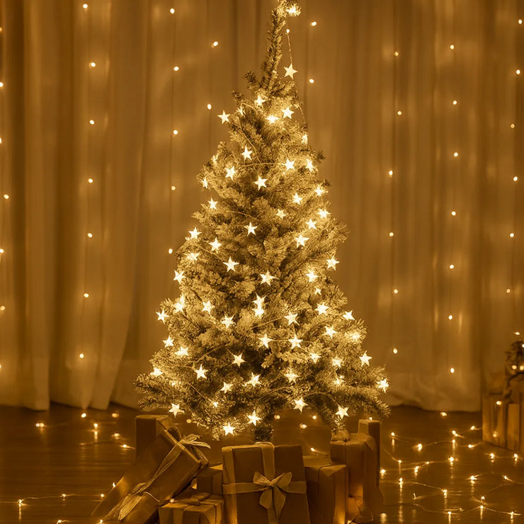 Star Curtain String Lights | 40 Stars | Warm White LED