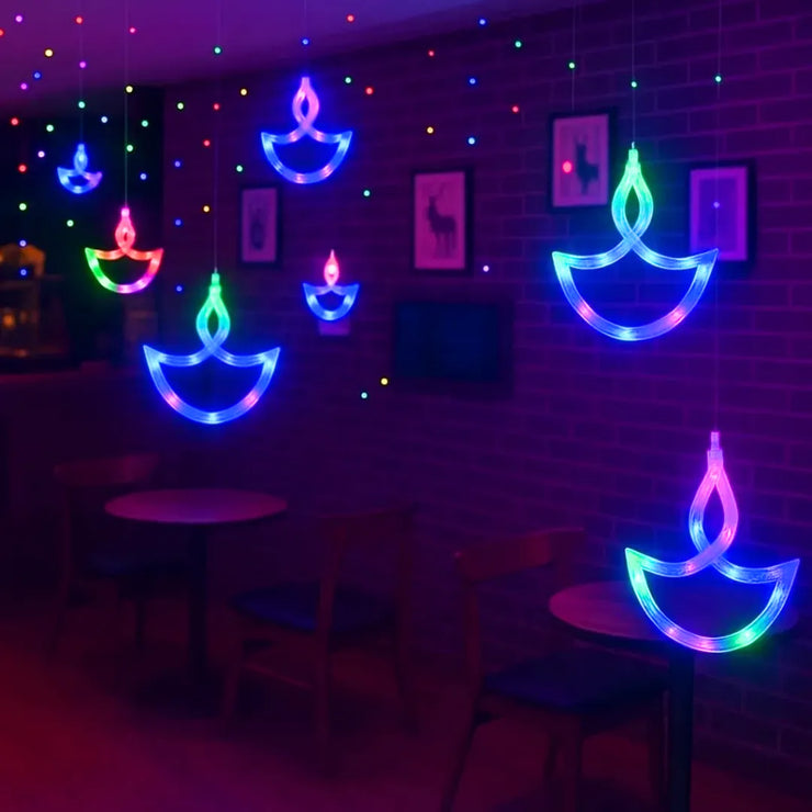 Diya Curtain Lights | Multi