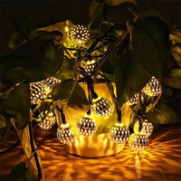 Metal Moroccan Balls Decorative String Lights - Warm White | Diwali Decoration