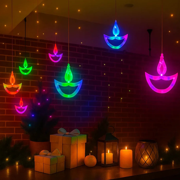 Diya Curtain Lights | Multi