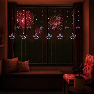 Diya Curtain Lights | Multi
