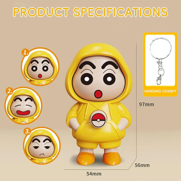 Shin-Chan Rotating Face Keychain