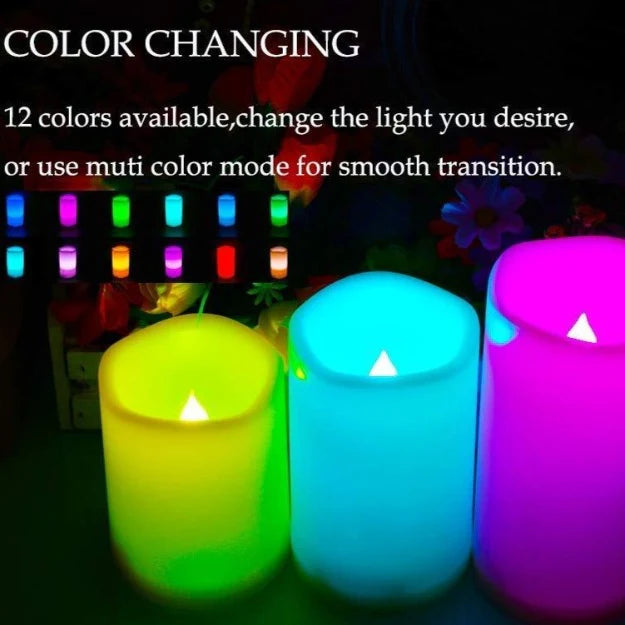 LED Pillar Candles with Remote Control | RGB LED Color | Pack of 3