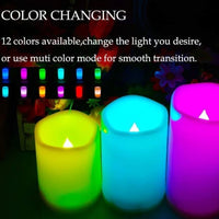 LED Pillar Candles with Remote Control | RGB LED Color | Pack of 3