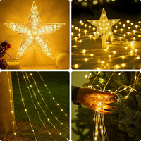 Star with 9 String Lights Christmas Tree Decoration | Warm White LED