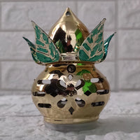 LED Kalash with Meena Leaf Table Lamp (Pack of 2) | Divine Glow for Your Pooja Mandir & Home Décor