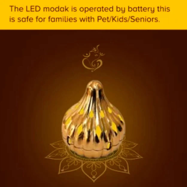 LED Modak Shaped Light - Multicolor Flickering | Battery Operated | Perfect for Ganesh Chaturthi, Diwali & Festive Decor