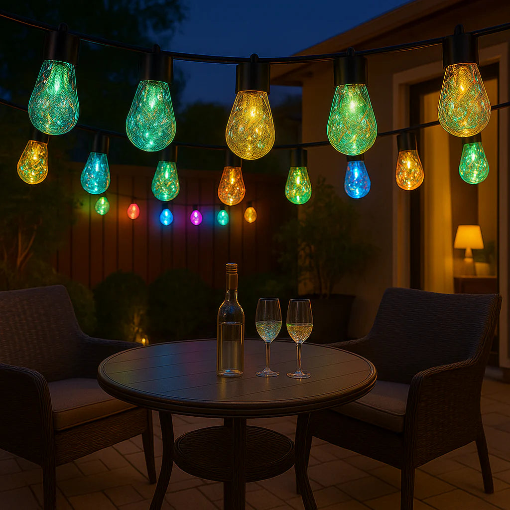 G50 RGBIC Waterproof Outdoor Bulb String Lights – USB Operated | 20 Smart LED Bulbs for Balcony, Garden, Events