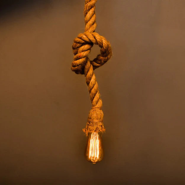 Jute Rope Bulb Hanging Pendant Light with E27 Bulb Holder | Bulb not included