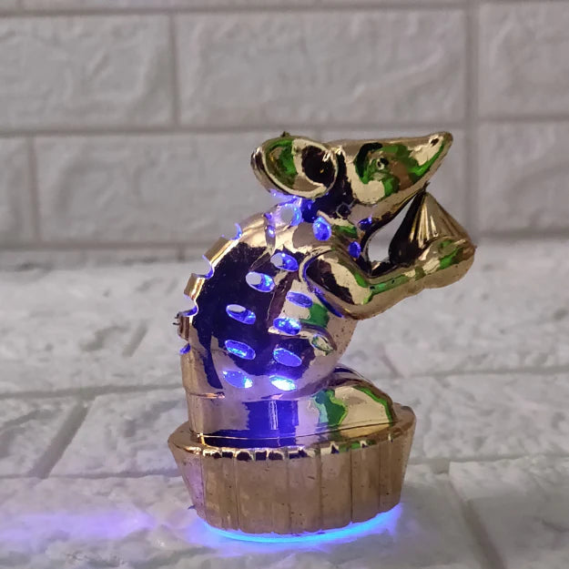 LED Mushak Lights (Set of 2) – Colour-Changing Decorative Ganpati Décor | Battery Operated | Safe & Smokeless